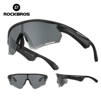 ROCKBROS Велоспорт Поляризованные очки Беспроводные солнцезащитные очки Гарнитура Телефон Вождение MP3 Очки для верховой езды UV400 Очки Bluetooth 5.2