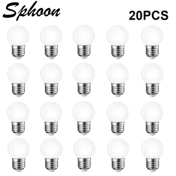 20 шт./лот G45 Светодиодная Лампа ПК Молочно-Пластиковый Глобус Edison Led Light Лампа 1 Вт 2 Вт 3 Вт E27 220 В Теплый Белый SMD Шар Струнная Лампа