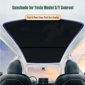 Для Tesla Model 3 Model Y Солнцезащитный Козырек На Передней и задней стеклянной Крыше Солнцезащитные Козырьки со Светоотражающими Крышками Tesla Accessories