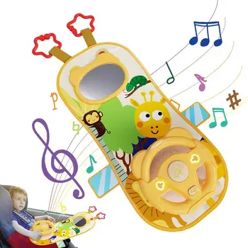 Детское рулевое колесо для заднего сиденья, игрушка для руля для малышей, Портативная детская Электрическая игрушка для раннего обучения, имитирующая рулевое колесо