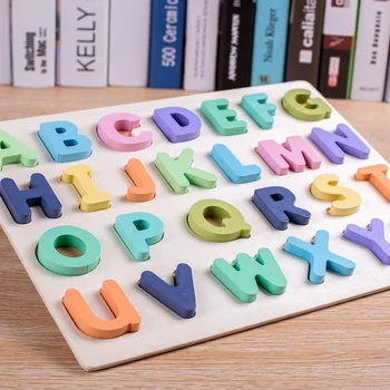 Деревянные цифры, буквы алфавита, форма для просвещения, познавательная 3D доска-головоломка для детских дошкольных игрушек