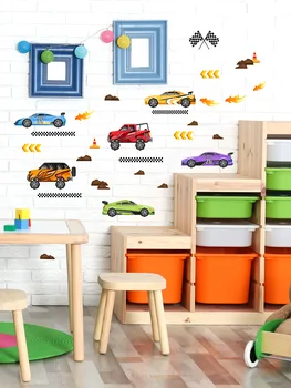 30 * 90 см Цветная Наклейка на стену с мультяшным автомобилем, Фоновая стена, Детская комната, гостиная, Украшение для кабинета, настенная наклейка Ms313