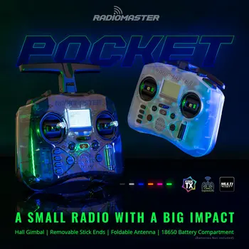 Radiomaster карманный радиоконтроллер EdgeTX 2,4G (режим 2 левосторонней дроссельной заслонки) CC2500/ELRS до 16 каналов для радиоуправляемого самолета FPV-дрона