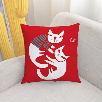 Выбранная подушка для дивана 45x45 см с рисунком кота из мультфильма, качественные декоративные подушки для дома, декор для детской спальни, наволочка для гостиной