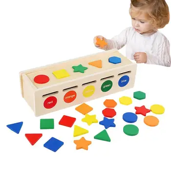 Куб для сортировки по форме, Развивающая игрушка Монтессори, Сенсорная Красочная Сортировочная корзина, несколько подходящих по форме блоков, развивающие игрушки для