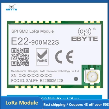 Модуль SX1262 868 МГц Электронные Компоненты 22dBm Беспроводной Приемопередатчик LoRa GFSK IOT Дальнего Действия 7 км EBYTE E22-900M22S SPI