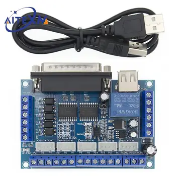 Интерфейсная плата MACH3 с 5-осевым ЧПУ с адаптером оптрона, драйвер шагового двигателя + USB-кабель