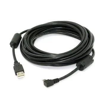 Разъем Jimier Mini USB B Type 5pin с прямым углом 90 градусов к разъему USB 2.0, кабель для передачи данных длиной 5 метров с ферритовым сердечником EMI