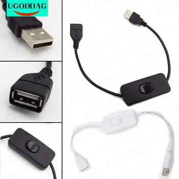 USB-кабель от мужчины к женщине с удлинителем включения/выключения Линии питания Прочный адаптер 28 см
