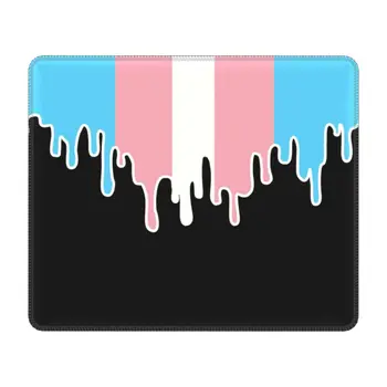Капельный коврик для мыши с флагом Трансгендерной гордости с фиксирующимся краем, Игровой коврик для мыши На нескользящей резиновой основе, коврик для рабочего стола для транссексуалов и ЛГБТ