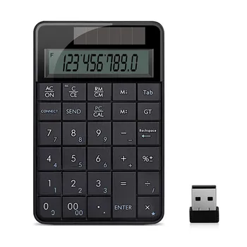 Беспроводная клавиатура 2.4G Mini 2-в-1, Беспроводная USB Цифровая клавиатура с Дисплеем калькулятора, Экранная Клавиатура для ПК, Ноутбука, Офиса