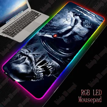 MRGBEST RGB LED XXL Игровой коврик для мыши Predator со светодиодной подсветкой, поверхностная клавиатура, настольный коврик с натуральными резиновыми подушечками для геймерских ноутбуков