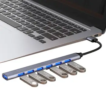 Разветвитель USB 3.0, 7-портовый USB-Разветвитель, Расширитель, адаптер с несколькими USB-портами Для портативных ПК, Компьютерные Аксессуары