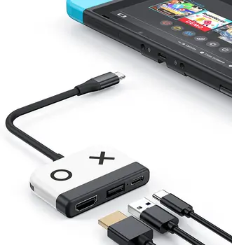 Док-станция для OLED Nintendo Switch, Портативная док-станция для телевизора с портом HDMI USB 3.0 и зарядкой USB C, Док-станция для путешествий для Nintendo Switch