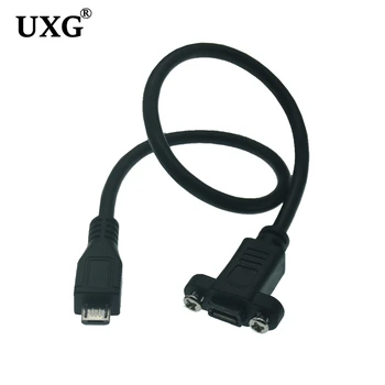 Разъем Micro USB 5pin USB 2.0 для подключения кабеля-удлинителя Micro USB 2.0 с Шагом 17,5 мм с винтами Отверстие для крепления на панели 0,25 м