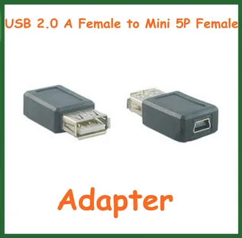 100шт Адаптер USB 2.0 A Женский для Mini 5P Разъем-розетка Адаптер удлинитель кабеля конвертер