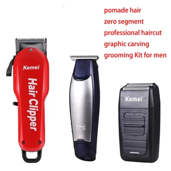 Профессиональная машинка для стрижки волос Kemei, Электрический беспроводной мужской Триммер для бороды, парикмахерская машинка для стрижки, инструменты для укладки волос с помадой