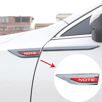 Автомобильные металлические наклейки с логотипом на крыло, персонализированные декоративные боковые маркеры для Nissan NOTE с логотипом, автомобильные аксессуары